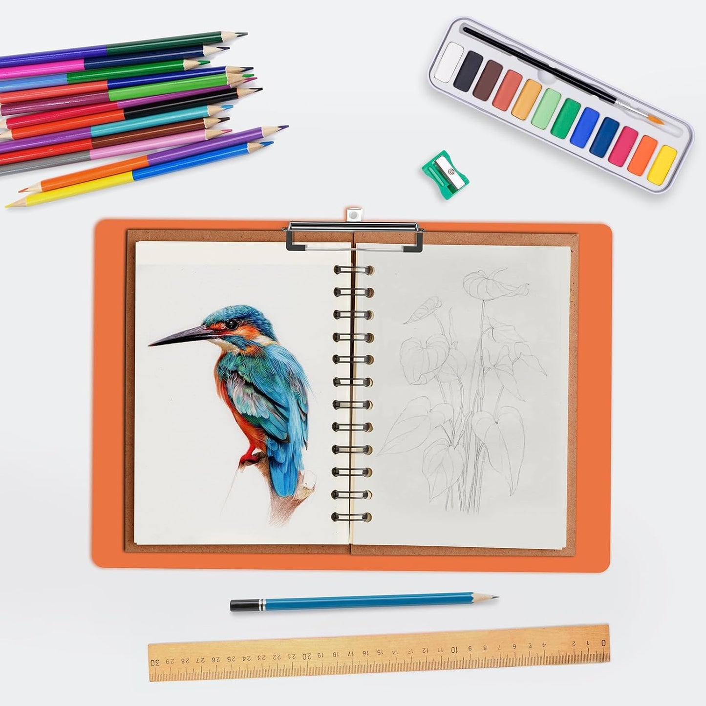 Extra Large 11x17 Clipboards, Plastic Black Drawing Boards, Horizontal Clip Board, Landscape Layout. Suitable for Watercolor, Sketching, Painting. Art & Drafting Supply
