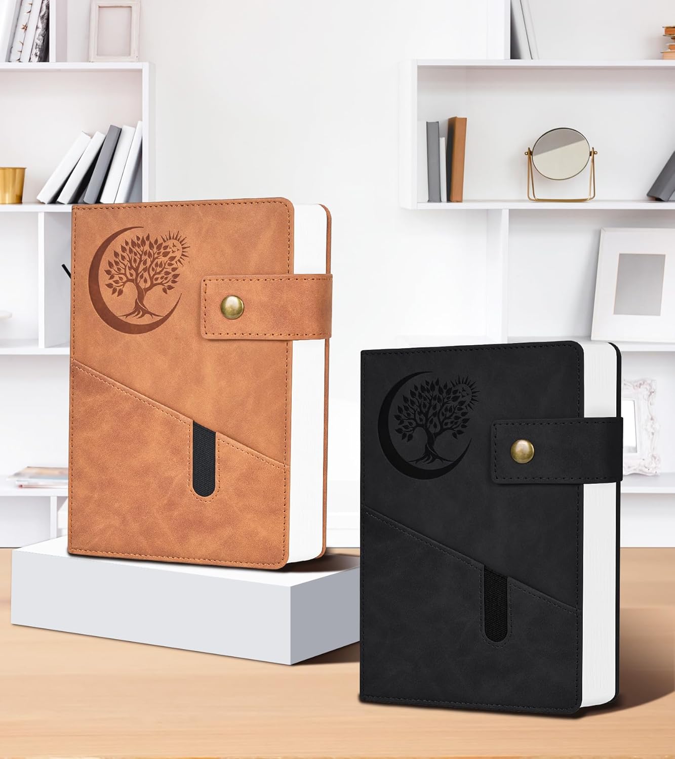 PAIBAS A5 Leather Journal Notebook, 365 Pages Thick Hardcover Lined Journal for Men & Women, Medium 5.9" x 8.4" College Ruled Notebooks for Work, School, Travel, Business,Note Taking,Writing Diary