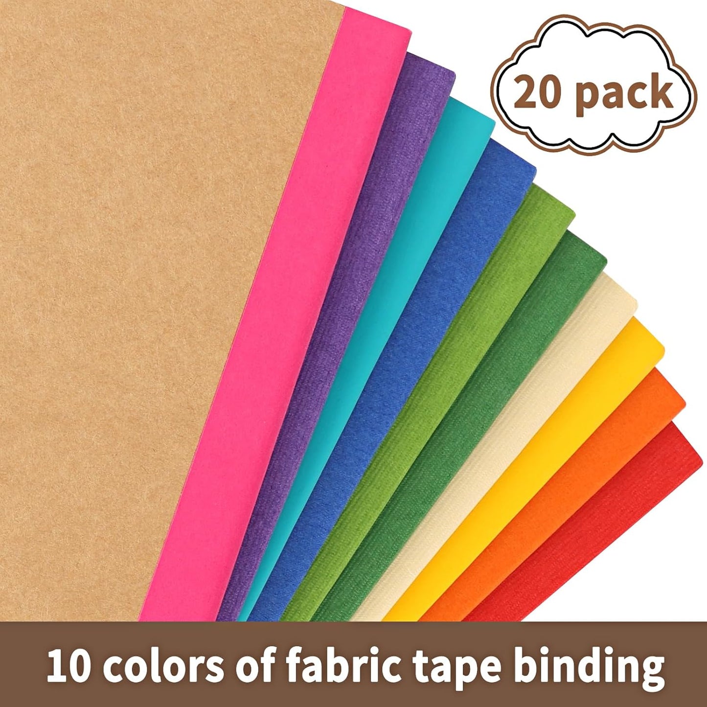 EOOUT 5 Pack A5 Composition Notebook, Kraft Lined Journal Bulk with Pink Spine, 5 Colors, 60 Pages for Women Girls Kids, School Office Supplies