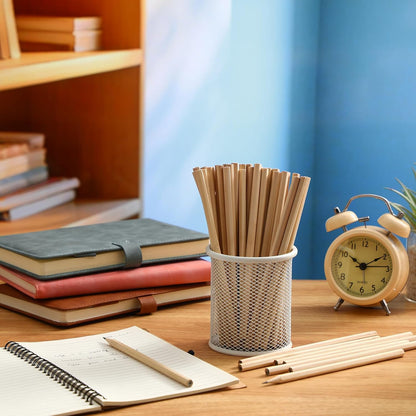 Fumete 100 Pieces Wooden Pencils Bulk No Eraser Hexagonal HB Graphite Unsharpened Natural Wood Pencils Without Erasers Classroom Gifts for Students Bulk Goodie Bag Stuffers