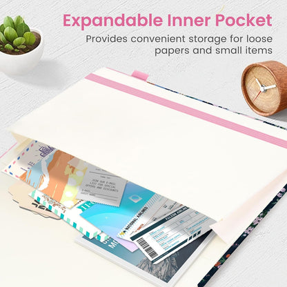 Taja Aesthetic Lined Journal for Women, Pretty 6" x 8" Notebook for Work & Note with 160 College Ruled Pages, Hardcover Leather Notebook for Journaling, Note Taking, Bible Study, Hummingbird