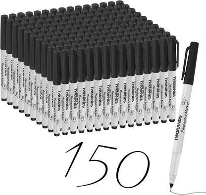 TWOHANDS Permanent Markers Ultra Fine Tip, 0.5mm, Extra Fine Point, Black, 72 Count, 21632