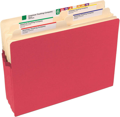 Smead File Pocket, Straight-Cut Tab, 5-1/4" Expansion, Letter Size, Green, 10 per Box (73236)