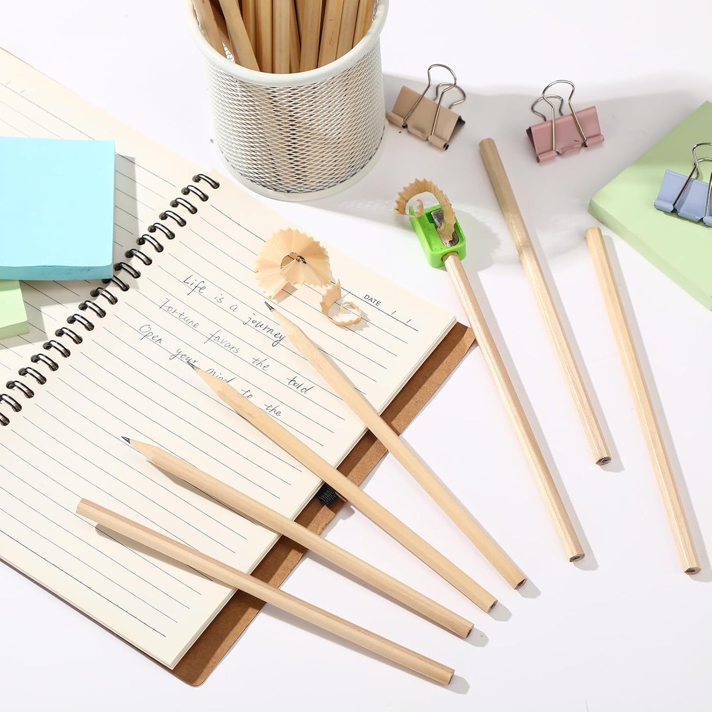Fumete 100 Pieces Wooden Pencils Bulk No Eraser Hexagonal HB Graphite Unsharpened Natural Wood Pencils Without Erasers Classroom Gifts for Students Bulk Goodie Bag Stuffers