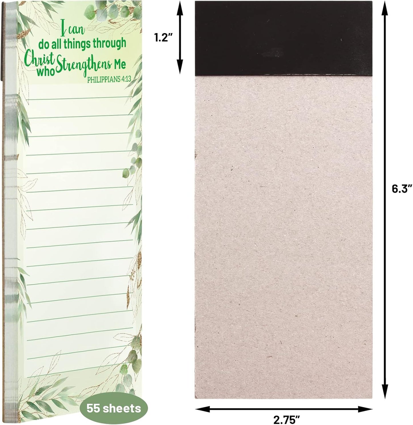 Fancy Land Religious Magnetic Notepads Floral to Do List for Fridge Christian Memo Pads 6 Pack