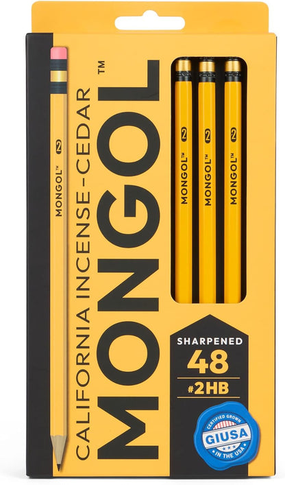 Mongol Classic Incense Cedar #2 Pencil - 12-Pack – Pre-sharpened, European Graphite Core, US Grown Cedar, Smudge Free Eraser – Nontoxic PMA Certified