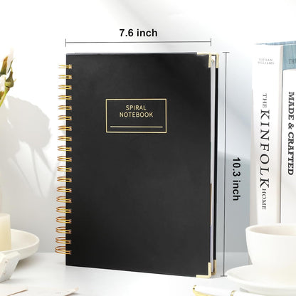 Hardcover Spiral Notebook with Tabs 8"x10" Large Spiral Lined Journals for Women with Dividers 240 Pages College Ruled Composition Notebook 5 Subject Notebook for Work, Back to School, Gifts, Purple