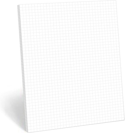 321Done Graph Paper Notepad - 50 Sheets (5.5" x 8.5") - 0.20" Grid Planning Note Pad - Thick Premium Paper - Made in USA - Plain White