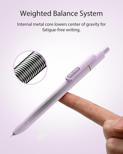Hiacry 8 Pcs Gel Pens - 0.7mm Fine Point Smooth Writing Black Ink, Quick-Dry Long Lasting Fidge Pens, School & Office Supplies for Men Women