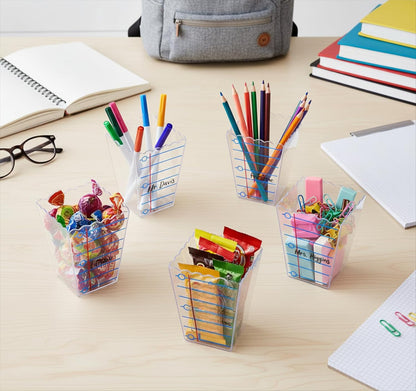 Mimorou 6 Pcs Teacher Gift Box Teacher Appreciation Gift Container Thank You Pencil Notebook Composition Book Crayon Candy Popcorn Holders for End of Year Graduation Party (Notebook)