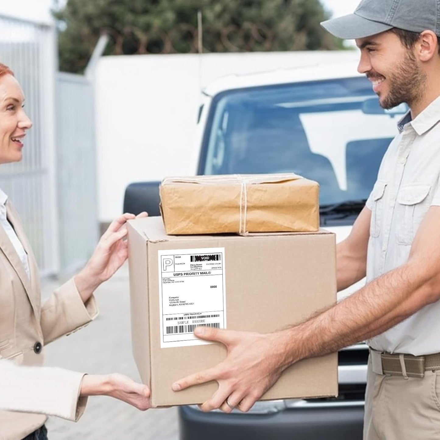 MFLABEL 4x6 Thermal Shipping Labels - 2 Rolls of 250, Perforated & Smudge-Proof Direct Thermal Labels Compatible with Rollo, Zebra, for Amazon UPS FedEx Shopify