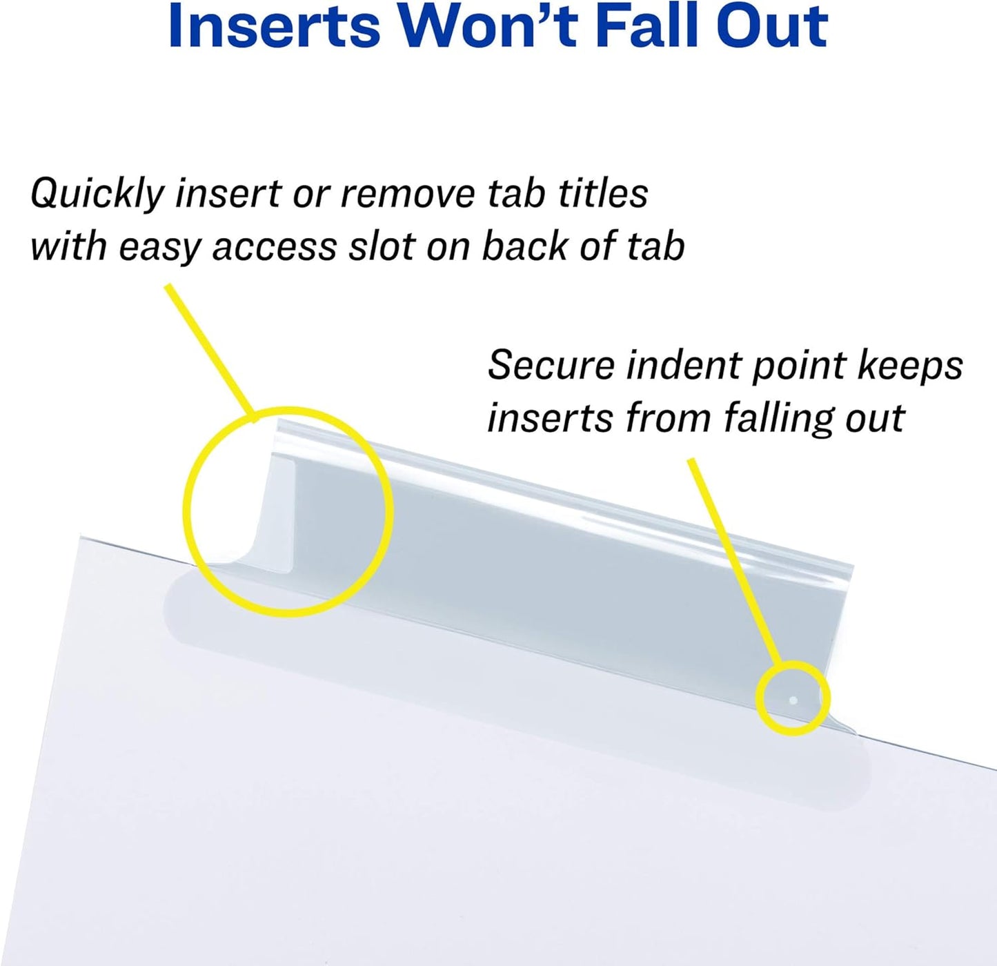 Avery Big Tab Insertable Dividers for 3 Ring Binders, 8-Tab Sets, White Paper, Clear Tabs, 6 Binder Divider Sets (41124)