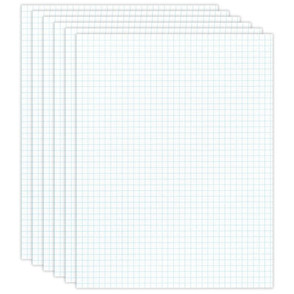 Office Depot Quadrille Pads, 4 x 4 Squares/Inch, 25 Sheets, White, Pack Of 6, 99476