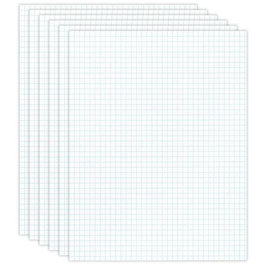 Office Depot Quadrille Pads, 4 x 4 Squares/Inch, 25 Sheets, White, Pack Of 6, 99476