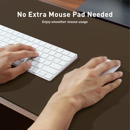 Aothia Leather Desk Pad Protector, Mouse Pad, Office Desk Mat, Non-Slip PU Leather Desk Blotter, Laptop Desk Pad, Waterproof Desk Writing Pad for Office and Home (Black,36" x 17") - Colors B