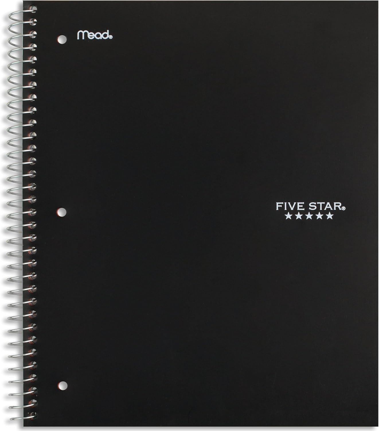 Five Star Spiral Notebook + Study App, 5 Subject, Wide Ruled Paper, 8" x 10-1/2", 200 Sheets, Fights Ink Bleed, Water Resistant Cover, Tidewater Blue (73196)