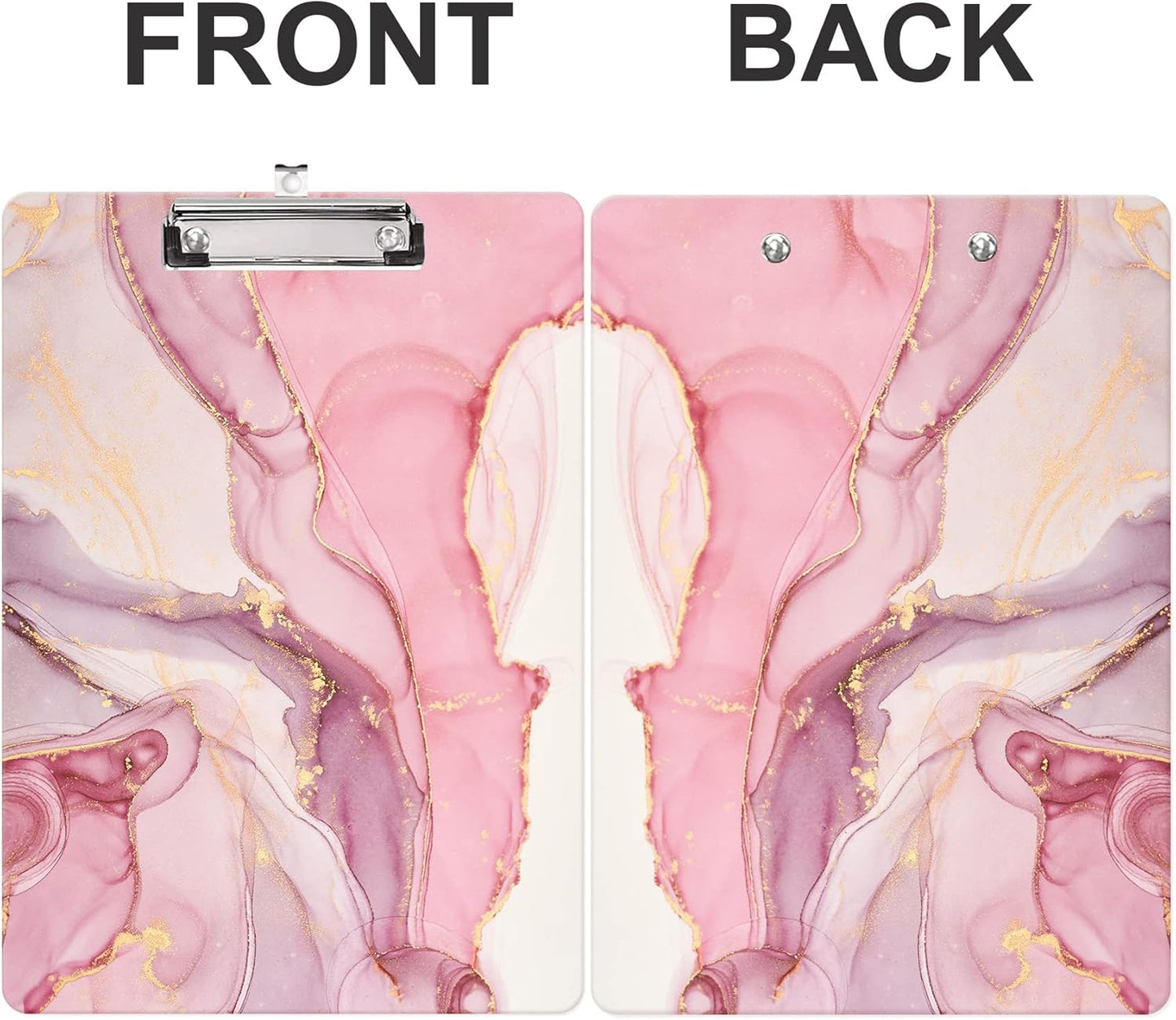 Fashion Clipboard, A4 Letter Size Wooden Decorative Clipboards for Teacher, Nurse, Doctor,Student and Kids, Cute Design for Standard Size 12.2" x 8.9" (C-Pink Purple Marble)