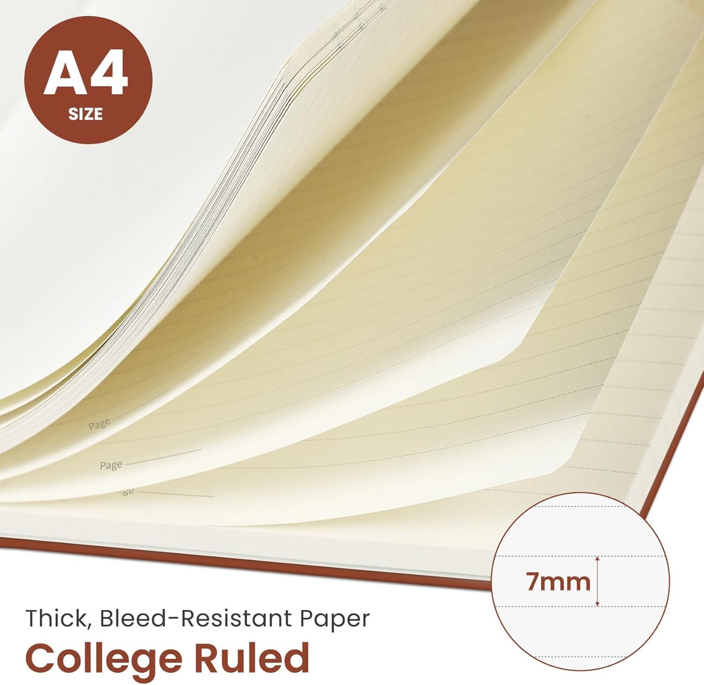 Taja Spiral Lined Notebook, 8.5"x11" Notebooks for Work, Large A4 Journal for Women & Men, College Ruled Journaling Notebook for Writing, Plastic Cover Spiral Journal, Green