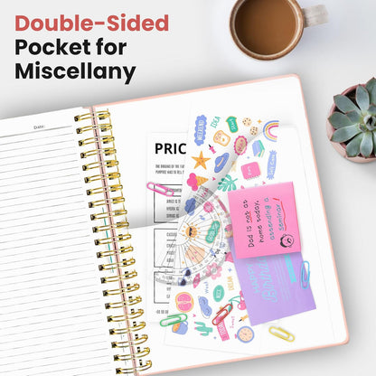 Hardcover Spiral Journal Notebooks for Work With Removable Dividers & Tabs, 8.5"x11" 5 Subject Notebook for Note Taking & Organizer, A4 College Ruled Lined Journal for Women & Writing, Aquamarine, 280 Pages