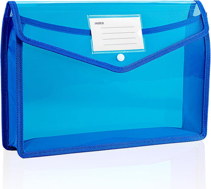 Plastic Expanding File Folder, Folders for Documents, Transparent Envelopes with Elastic Closure, File Folder Organizer Holder, Large Capacity, Fit Letter/A4 Size (2Pcs)