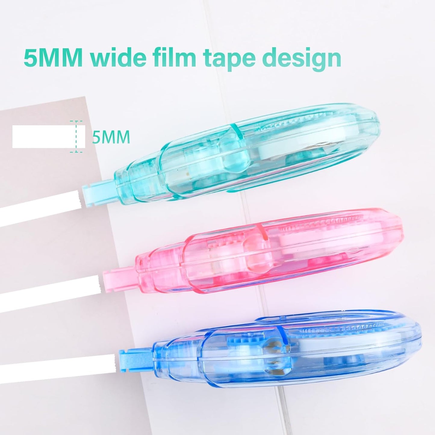 Vobou White Correction Tape, Easy To Use Applicator for Instant Corrections Wrong Writing At Any Time, For school, Office (Red and Blue, 12pack, 6M/256" x 0.2")