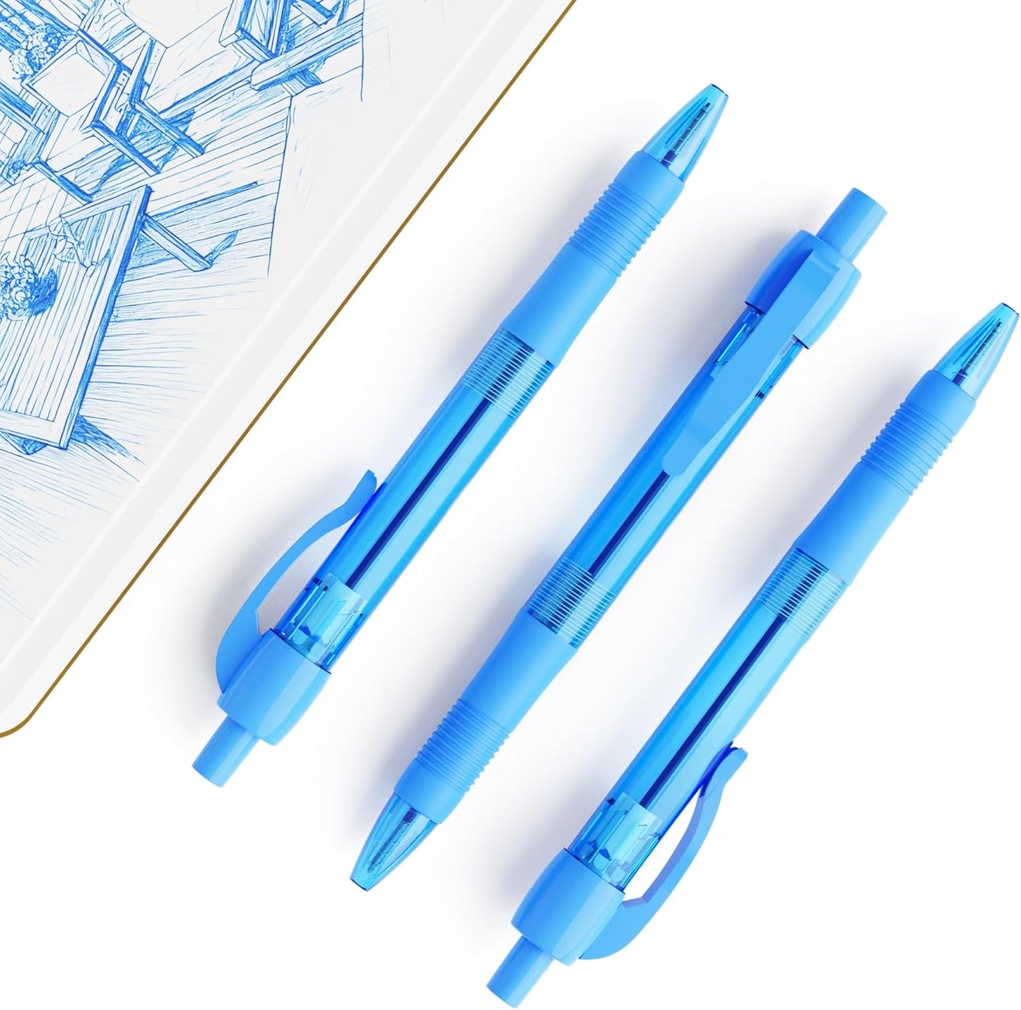 deegtran Pens Bulk, 30 Pack No Bleed Black Ink Click Pens with Soft Grip, Wholesale Retractable Ballpoint Pens for Office School, Medium Point Smooth 1.0MM