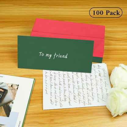 50 Pack #10 Business Envelopes, Sage Green Standard Envelopes Self Seal, Letter Size Mailing Envelopes for Checks Letters Invoices Statements Birthday Graduation Wedding, 4 1/8 x 9 1/2 Inch