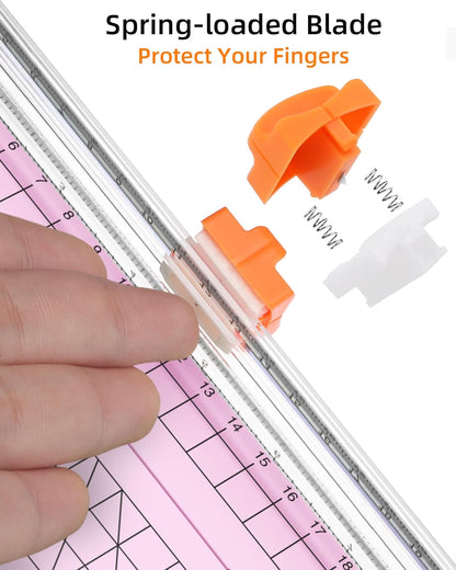 Firbon Morandi A5 Paper Cutter, Straight Small Paper Trimmer with Side Ruler for Scrapbooking Craft, Paper, Coupon, Label, Cardstock