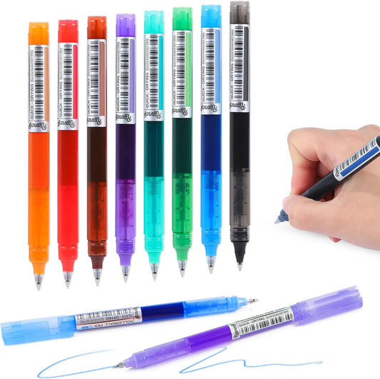 RIANCY 12 Pack Black Liquid Ink Rollerball Gel Pens, 0.5mm Extra Fine Point Tip, Smooth Writing Quick Drying No Smear No Bleed for Journaling, Drawing, Sketching, School Notes & Art Supplies