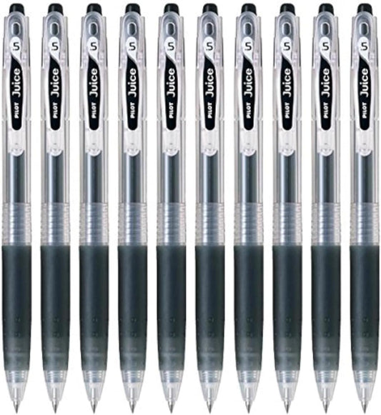 Pilot Juice 05 Retractable Gel Ink Pen (LJU-10EF), Extra Fine Point, 0.5mm, Black Ink, Set of 10