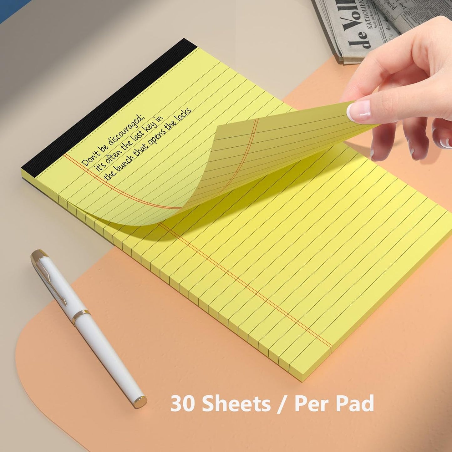 5 Pcs Note Pads 5 x 8 Inch Small Legal Pads 5 x 8 Colored Notepad 5 x 8 Micro Perforated Writing Pads Lined Paper College Ruled 30 Sheets Notebook for Study, To-Do Lists, School & Office Supplies