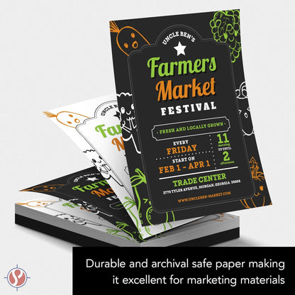 Bright White Paper - Multipurpose Office Print Writing Copy - Flyers, Posters, Design Proposals, Business Documents | 8.5 x 11 | 70lb Text (28lb Bond) | Acid Free Paper | 100 Sheets per Pack