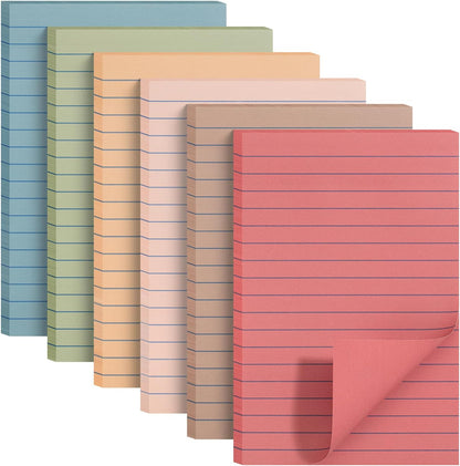 Mr. Pen- Lined Sticky Notes, 3" x 3", 12 Pads, 60 Sheets/Pad, Morandi Color, Bulk Sticky Notes with Lines, Ruled Post Stickies, Memo Pads, Self-Stick Note Pad for Office, School, Home, Study
