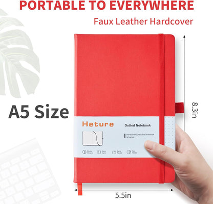 Heture Hardcover Notebooks, A5 Lined Journals Notebook for Writing 160 Pages, 8.2 x 5.5 inch, Classic Ruled Notebooks for College/Work/Travel (Lined-3 Pack, Black)