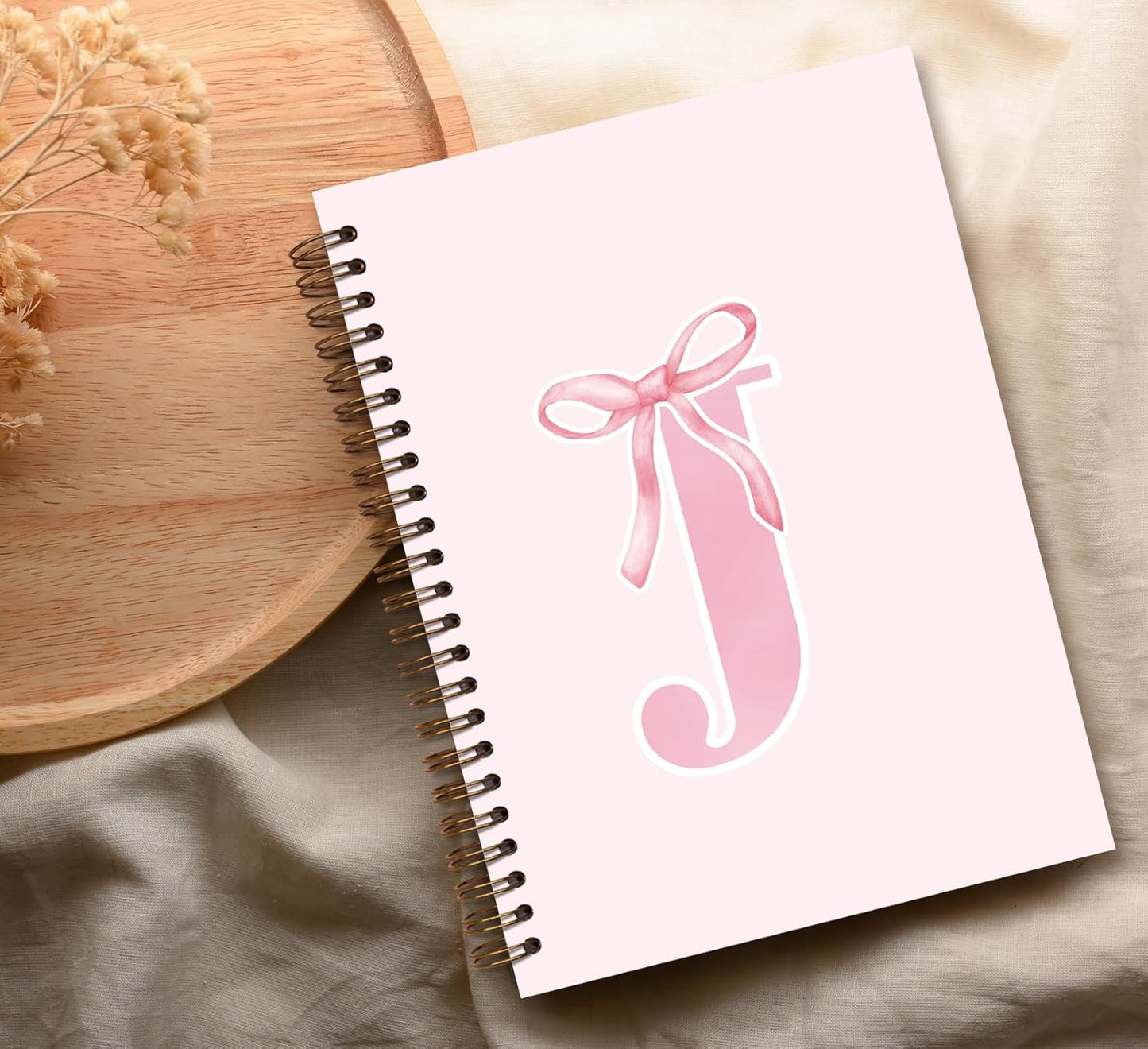 Blue Bow Journal Notebook for Girls,Initial H Journals Personalized Diary Gifts for Teen Girl Kids,Monogrammed Gifts for Women,Trendy Coquette Cute Hardcover Spiral Notebook 5.5 x 8.3 - Colors A
