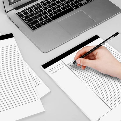 6 Pack Legal Pads 8.5" x 11" Note Pads with Date on Top, 50 Sheets Lined Paper Writing Pads, Narrow Ruled White Notepad Notebook for Office Business School College Supplies