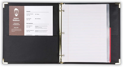 Samsill Classic Collection Leather 3 Ring Binder, Executive Presentation Portfolio, 0.5 Inch (Holds 100 Sheets), Brass Round Ring, Burgundy