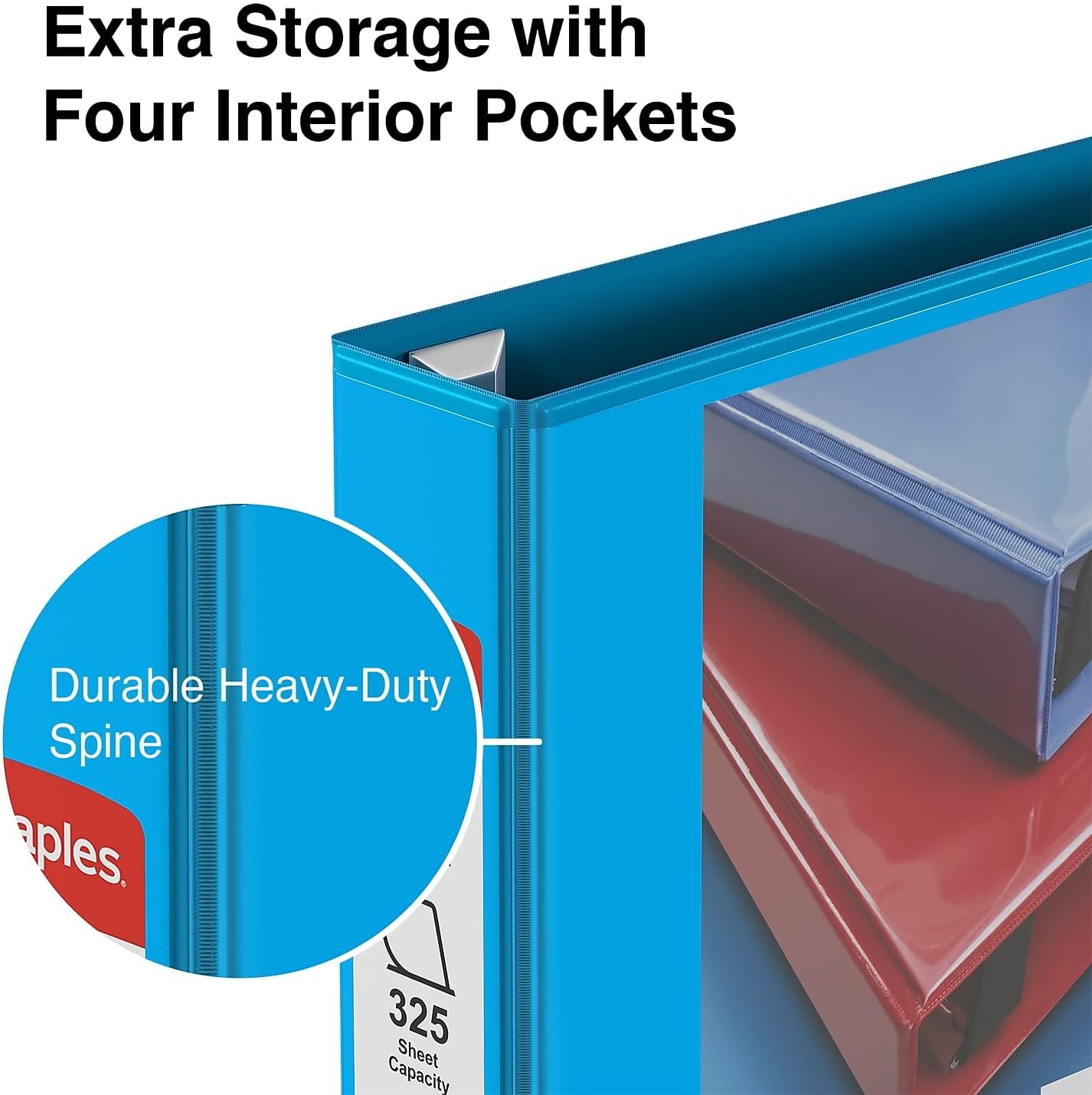 Staples Heavy-Duty 2-Inch D-Ring View Binder, Reinforced Spine, Holds Up to 450 Sheets, Gray, for Office & School