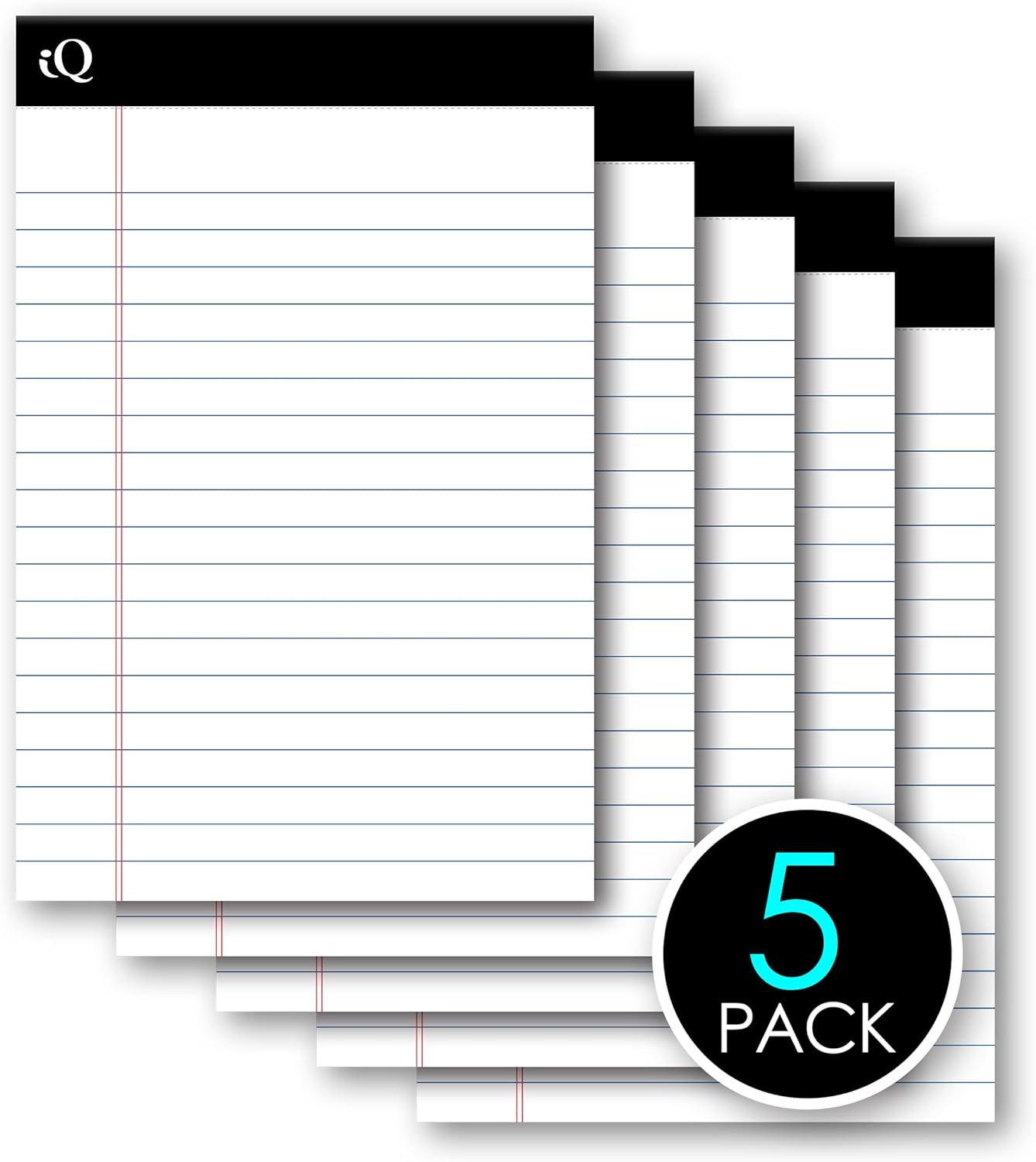 iScholar iQ Legal Pads, Canary, Wide Ruled, 8.5" x 11.75", 50 Sheets Per Pad, Pack of 3 Pads (98113)