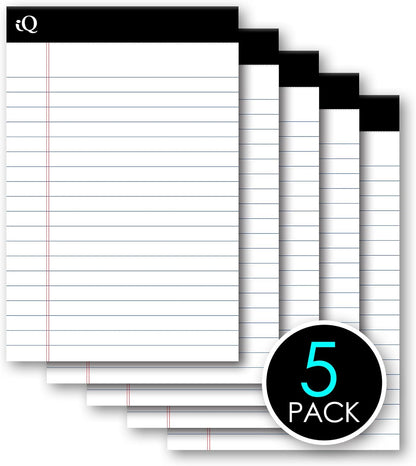 iScholar iQ Legal Pads, Canary, Wide Ruled, 8.5" x 11.75", 50 Sheets Per Pad, Pack of 3 Pads (98113)