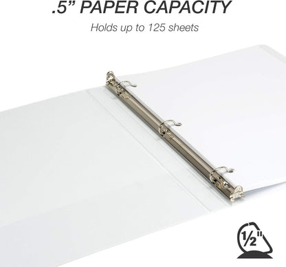 Samsill Durable 4 inch 3 Ring Binder, D Ring Binder, 100% Recycled Chipboard, Black, 2 Pack