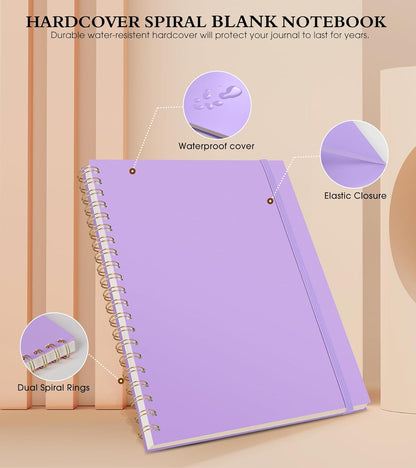 Spiral Notebook Journal 8.5” x 11”, A4 Large Pink Notebooks for Women Men, College Ruled Lined Journal, 100 GSM Paper, Plastic Hardcover Spiral Bound Journals for Work School Note Taking Business