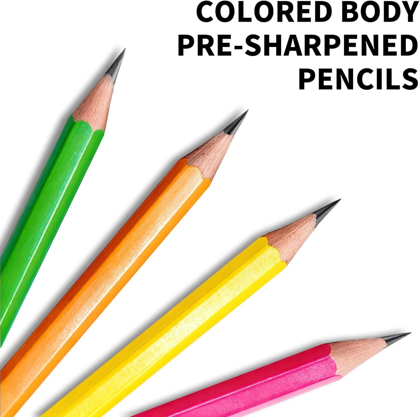 M&G Daily Series 24 Pack HB Pencils, Pre-Sharpened Hexagonal Wood-Cased Pencils with Erasers, 4 Color Barrels, Includes 2 Mini Sharpeners for Writing Drawing and School Office Supplies