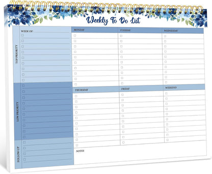 Taja Weekly To Do List Notepad with 52 Undated Sheets（8.5"×11"）- Weekly Desk Planner for Women & Man, Work and Home -1 Pack Violet Dream