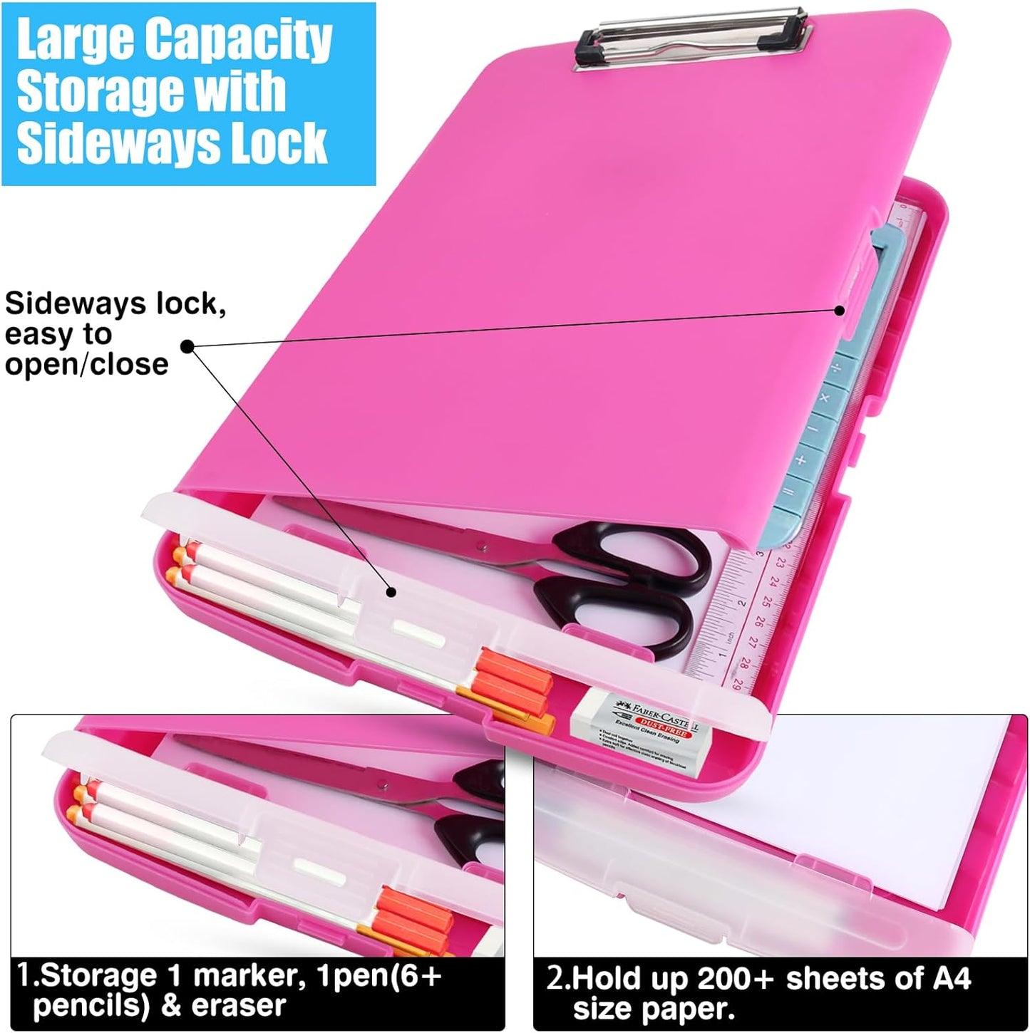 Red Plastic Clipboard with Storage,TFDLCG zm High Capacity Clip Boards 8.5x11,A4 Binder Nursing Clipboard Folder Heavy Duty for Women Teachers Work,School Office