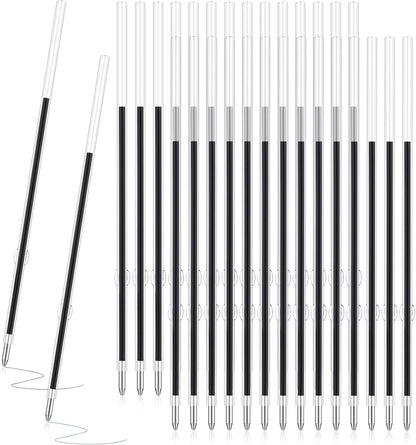 Outus 30 Pieces 0.7 mm Retractable Pen Refills Replacement Ballpoint Pen Refills Black and Blue Ink Pen Refills for Retractable Pen Office School Supplies, 107 mm in Length