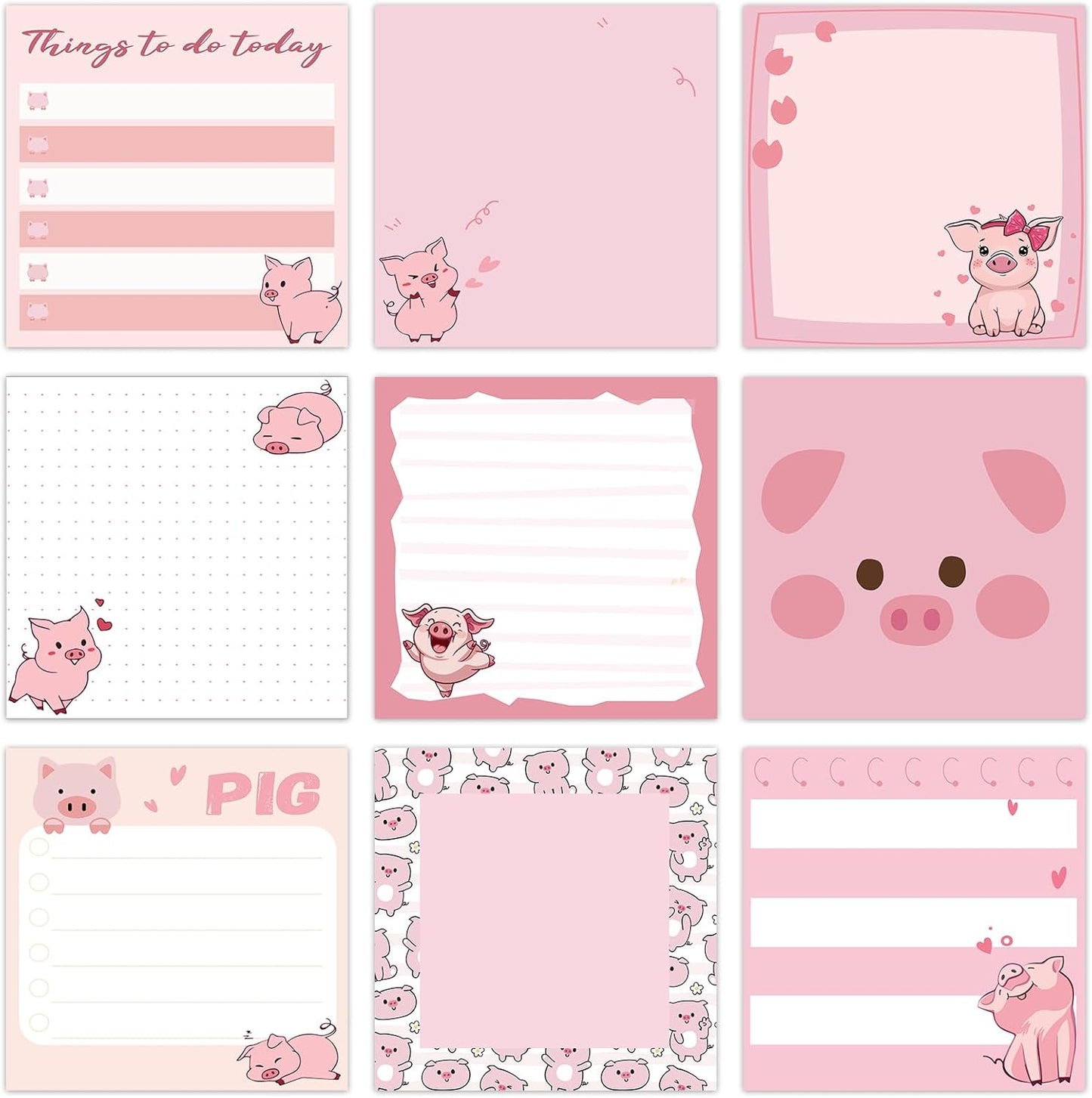 9 Pads Wildflower Sticky Notes 3x3 Inch Cute Self Stick Notepads Notes Adhesive Memo Pad Office Decor Gifts for Students School Teacher Meeting Office Supplies