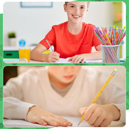 Leinuosen 48 Pcs Scented Pencils for Kids Cute Motivational Colorful Fun Wood HB Pencils Bulk with Erasers Fruit Elements for School Office Classroom Student