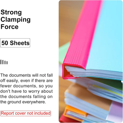 PATIKIL 20Pcs Binding Bars, 13x8mm Binding Bars Slide Grip 50 Sheets Capacity A4 Size Report Binder Presentation Binder for Study Office Report Cover Resume, Transparent Yellow