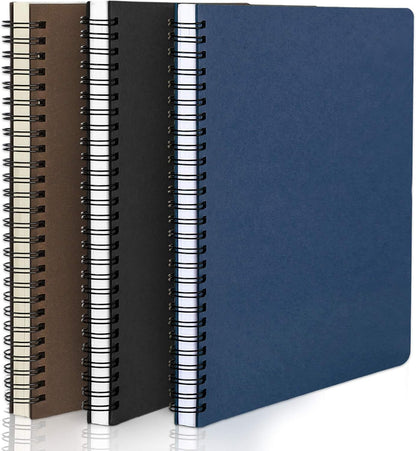EUSOAR Spiral Lined Notebook, A5 3packs 5.5"X8.3" 120 Pages Lined Travel Notebooks Journal, Memo Notepad Sketchbook, Students College Office Business Diary Ruled Spiral Book Journal-3Colors Covers